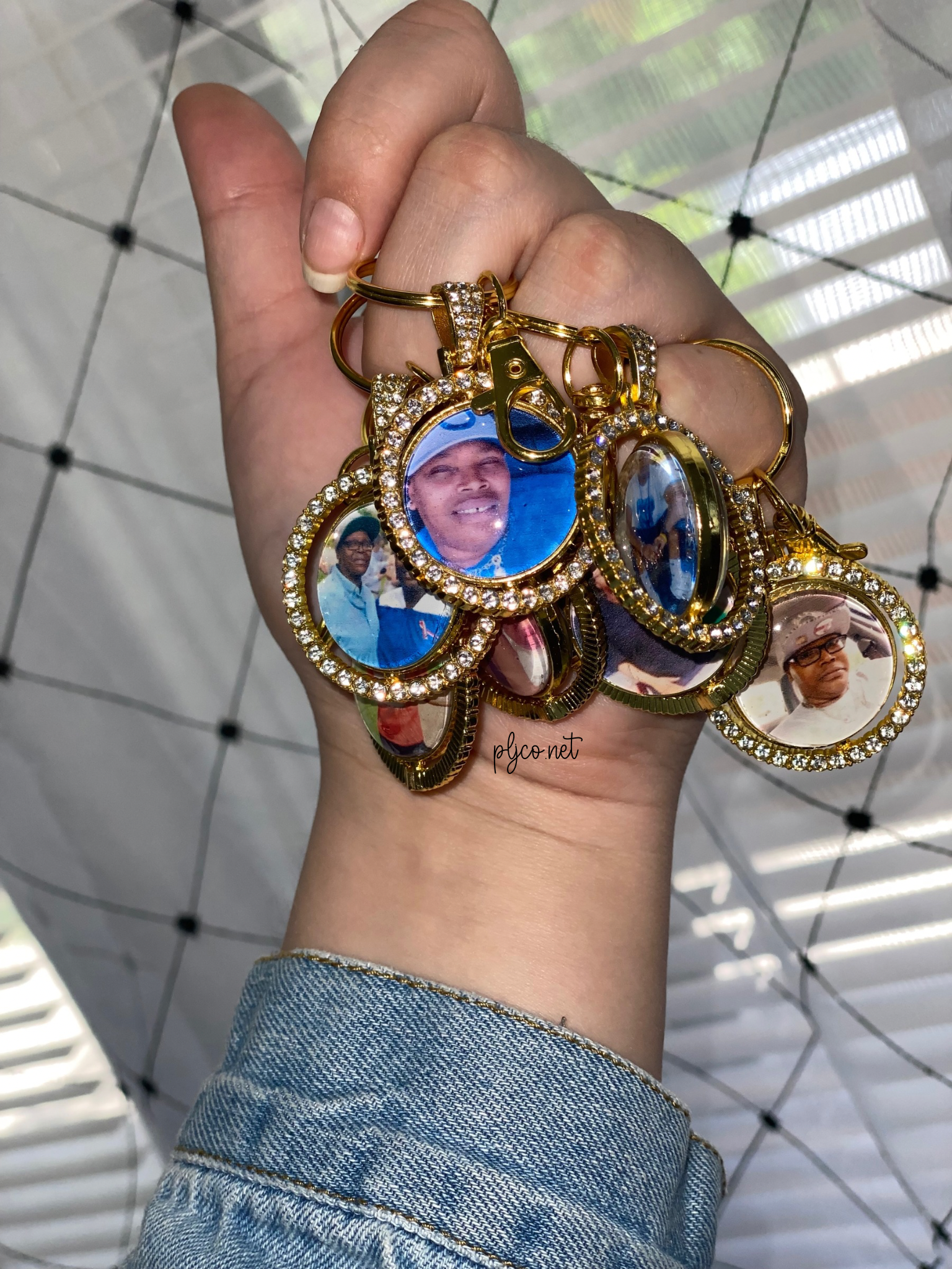 The Eclipse Pendant | Necklace, Bangle, Keychain | 25MM Round Spinning Photo Pendant with Rhinestone Border