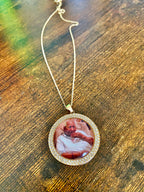Gold Photo Pendant - The Lumière Collection | 25mm Round Photo Necklace, Bangle, or Keychain with Double Rhinestone Border