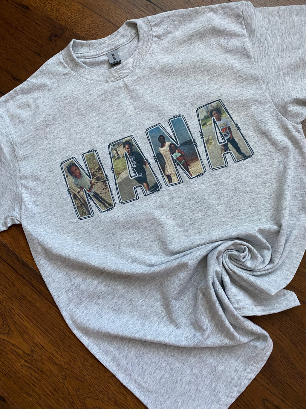 Framed in Words™ Custom Photo Letter Shirt | Personalized Word Photo Collage Tee | Gifts for Her