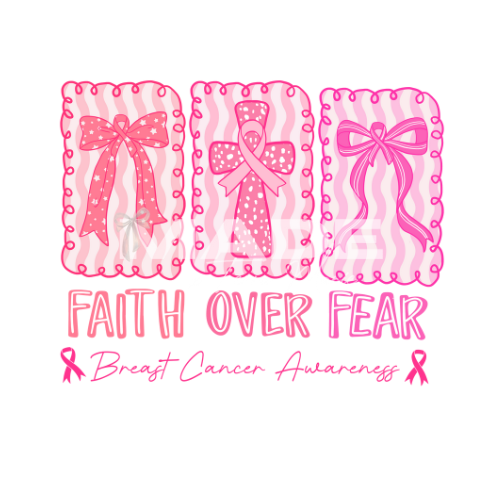 Faith Over Fear Coquette | Breast Cancer Awareness Apparel