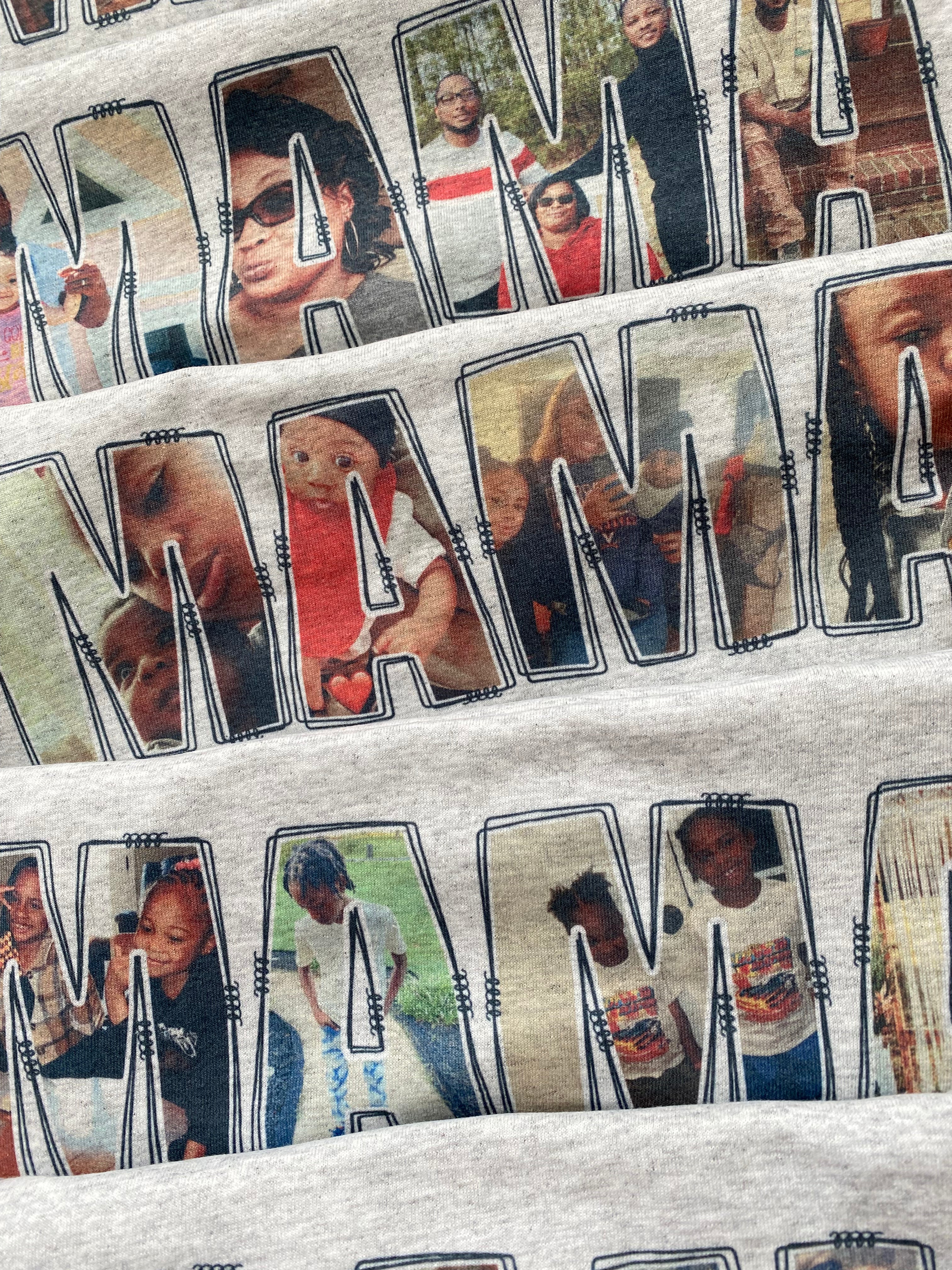 Framed in Words™ Custom Photo Letter Shirt | Personalized Word Photo Collage Tee | Gifts for Her