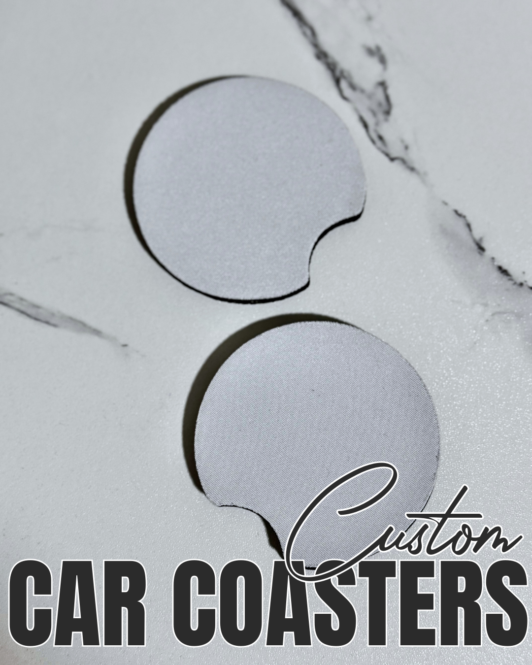 CUSTOM Car Coaster Set 2.75" | Personalized Drink Coasters for Cars | Design Your Own Car Accessories | Handmade Gift