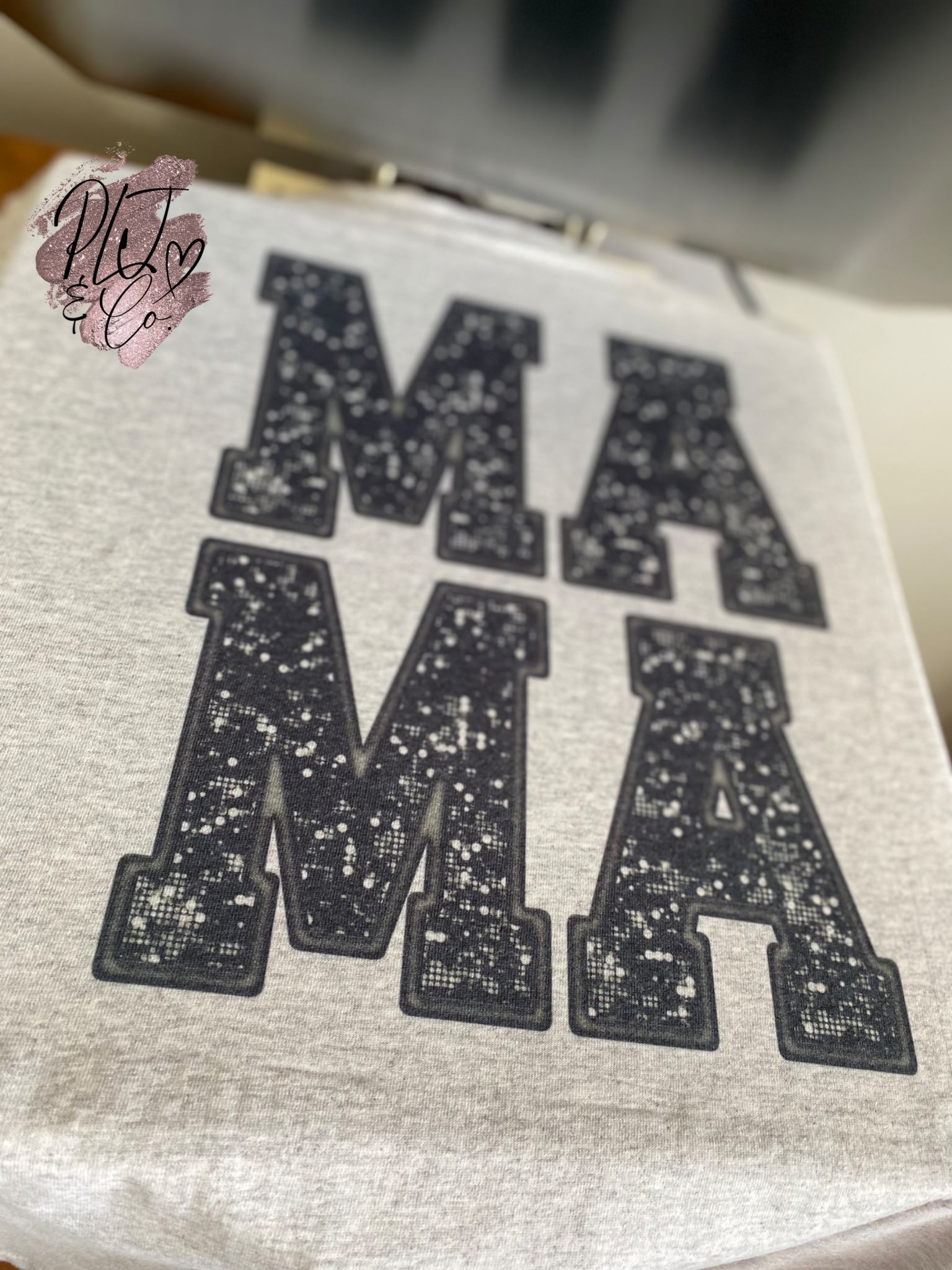 Mama Faux Chenille Patch - Black Sequin Glitter | Custom Women’s Shirt | Trendy Mom Apparel