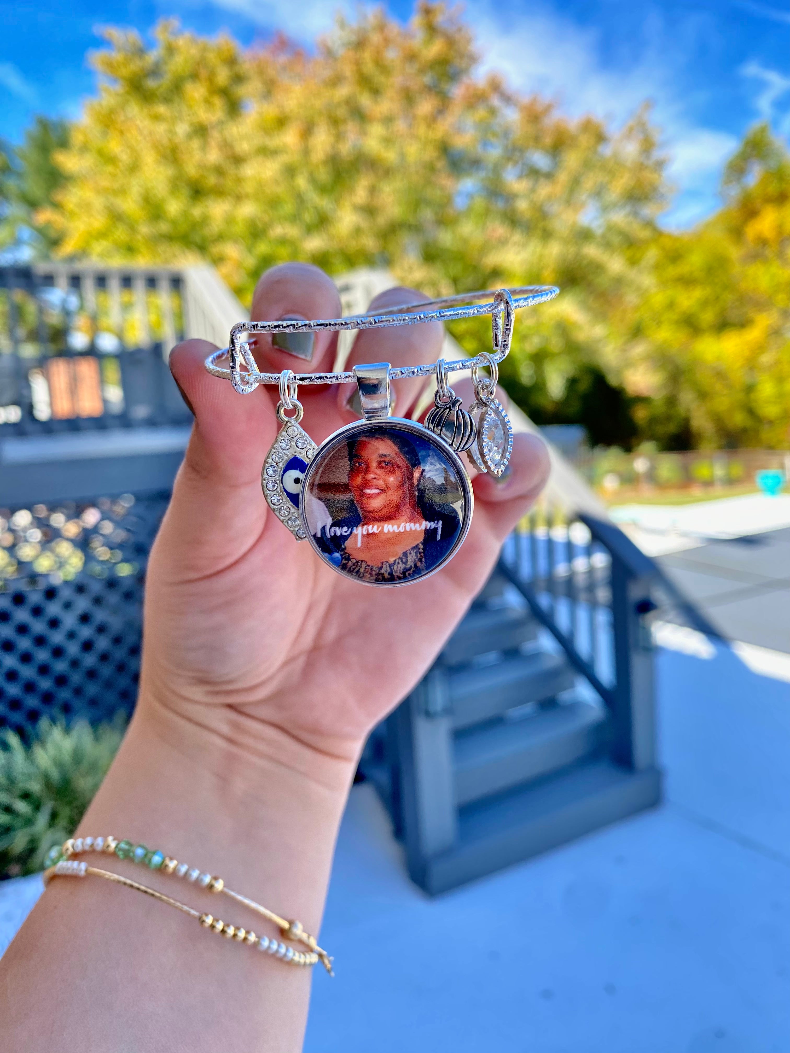 Black Photo Pendant | The Minimal & Chic Collection | Necklace, Bangle, Keychain | 25MM Round Photo Pendant