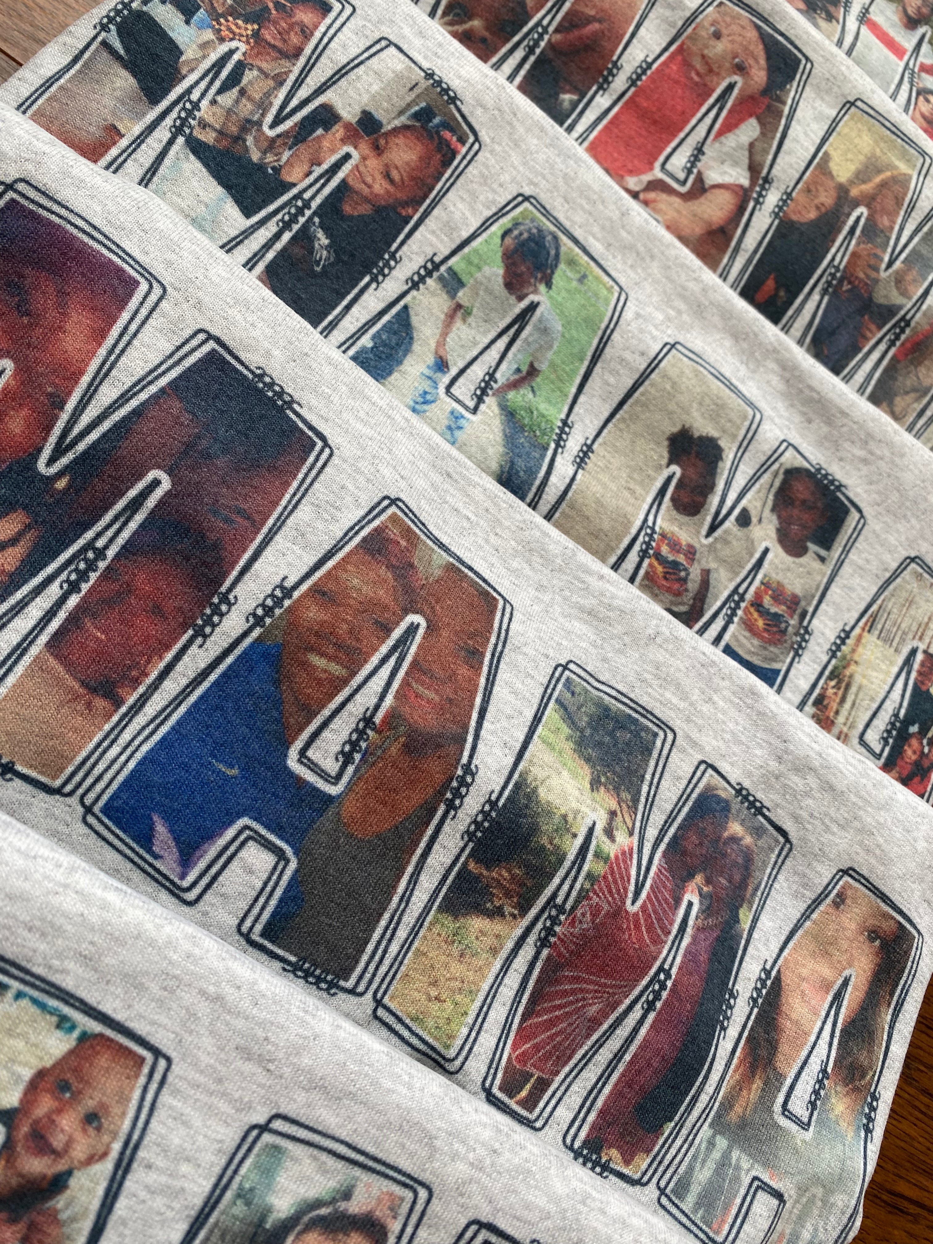 Framed in Words™ Custom Photo Letter Shirt | Personalized Word Photo Collage Tee | Gifts for Her