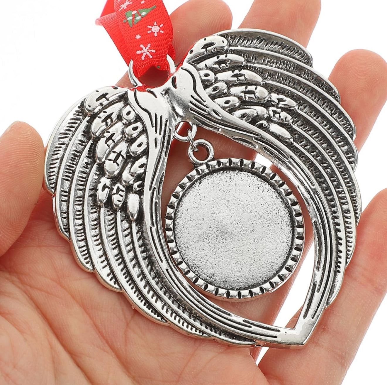 HANGING MEMORIAL PHOTO CHARM “Angel Wings” CAR CHARM | ORNAMENT | WALL HANGER