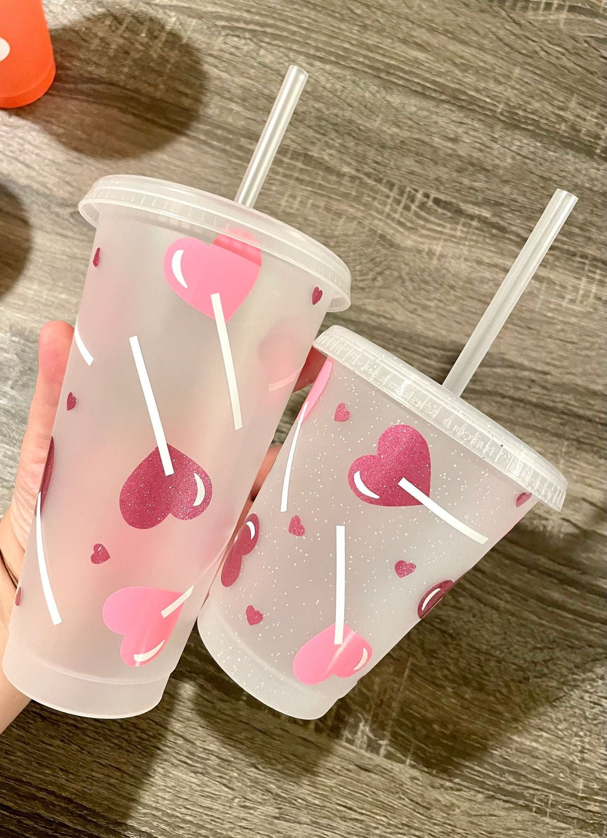 PREPPY TUMBLER TWO PIECE “Lolli-Hearts” 16|24OZ BIG AND LITTLE TUMBLER SET WITH STRAW