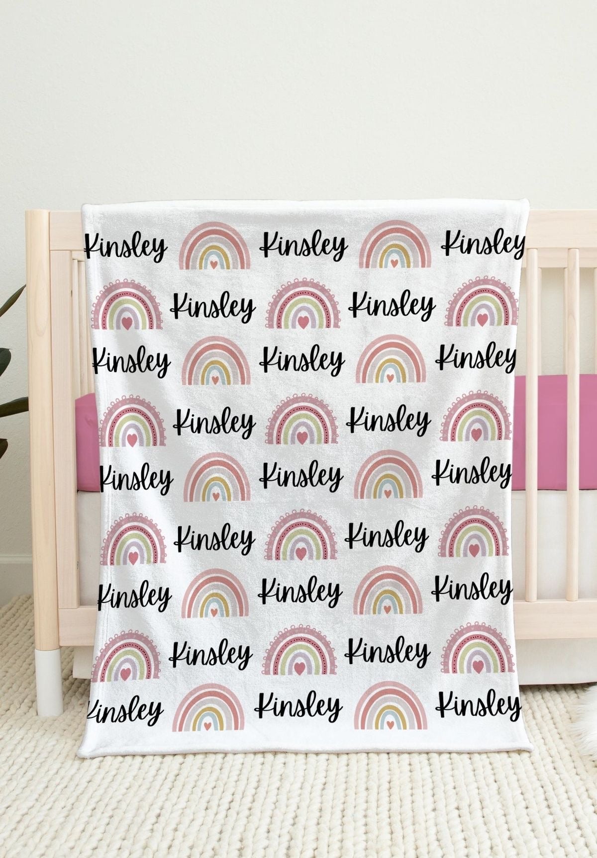 PERSONALIZED BABY BLANKET “Boho Baby Essentials” 30X40” POLYESTER FLEECE