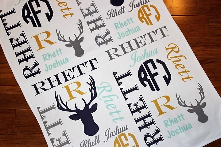 PERSONALIZED BABY BLANKET “Boho Baby Essentials” 30X40” POLYESTER FLEECE