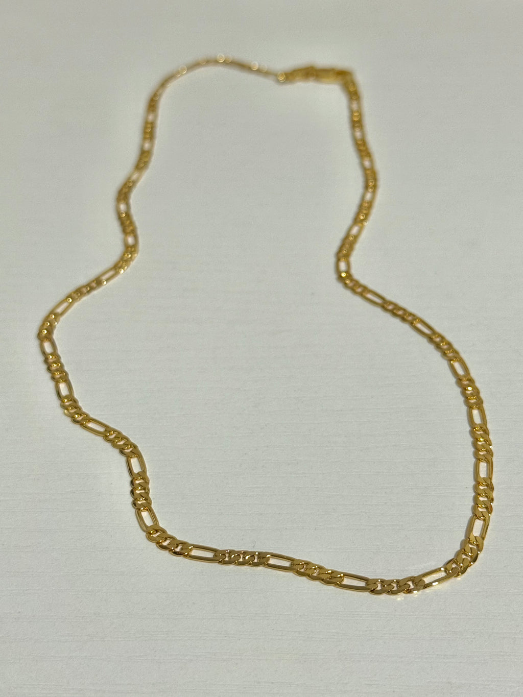 20" Gold Figaro Chain Necklace | Charm Bar Base