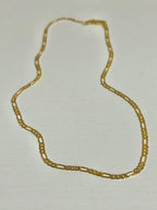 20" Gold Figaro Chain Necklace | Charm Bar Base