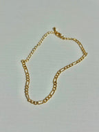 Gold Adjustable Figaro Chain Bracelet | Charm Bar Base