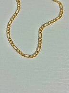 Gold Adjustable Figaro Chain Bracelet | Charm Bar Base