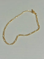 Dainty Gold Adjustable Figaro Chain Bracelet | Charm Bar