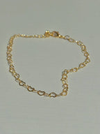 Gold Heart Chain Link Adjustable Bracelet | Charm Bar Base