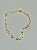 Gold Heart Chain Link Adjustable Bracelet | Charm Bar Base