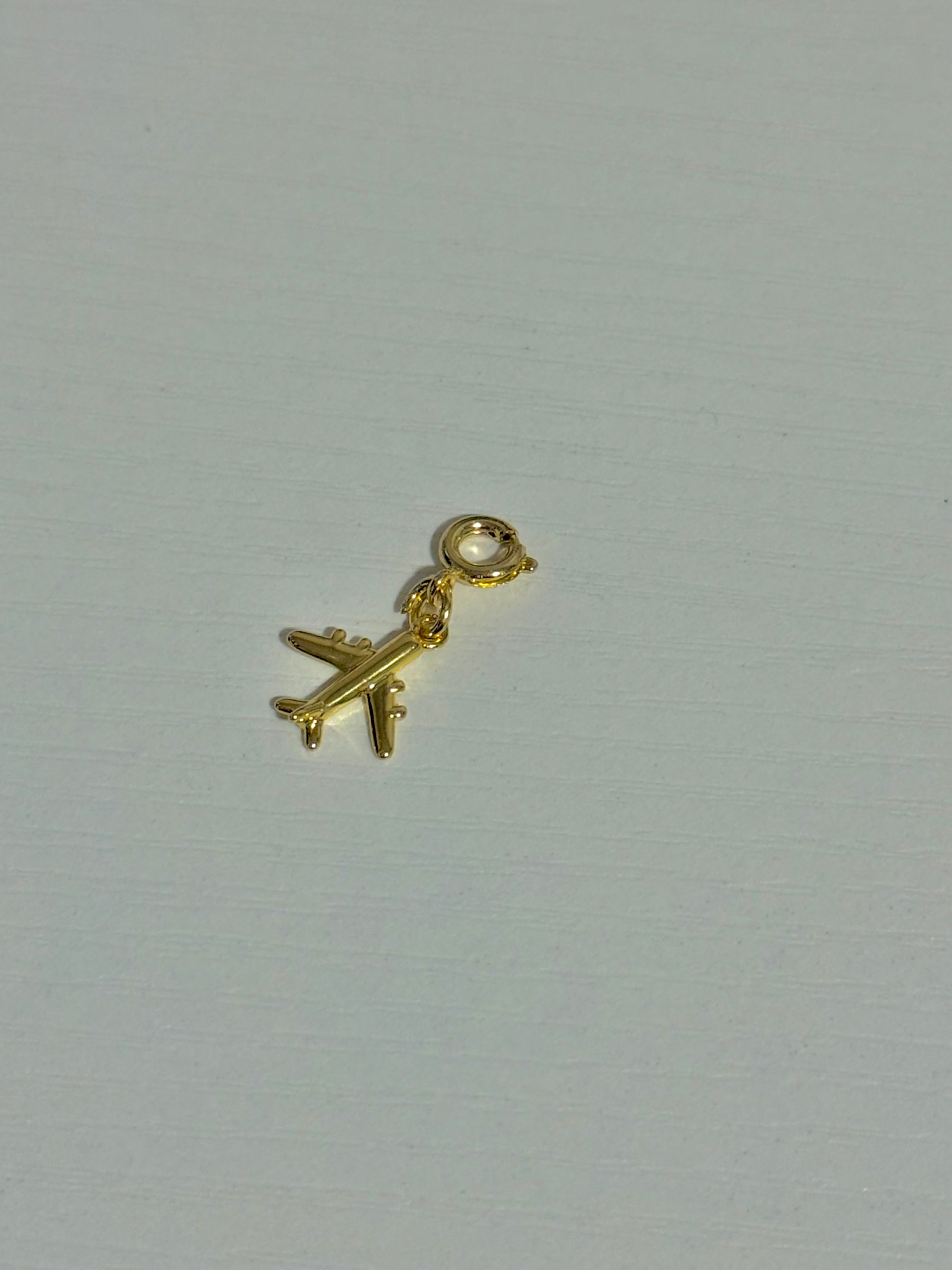 Gold Airplane Charm