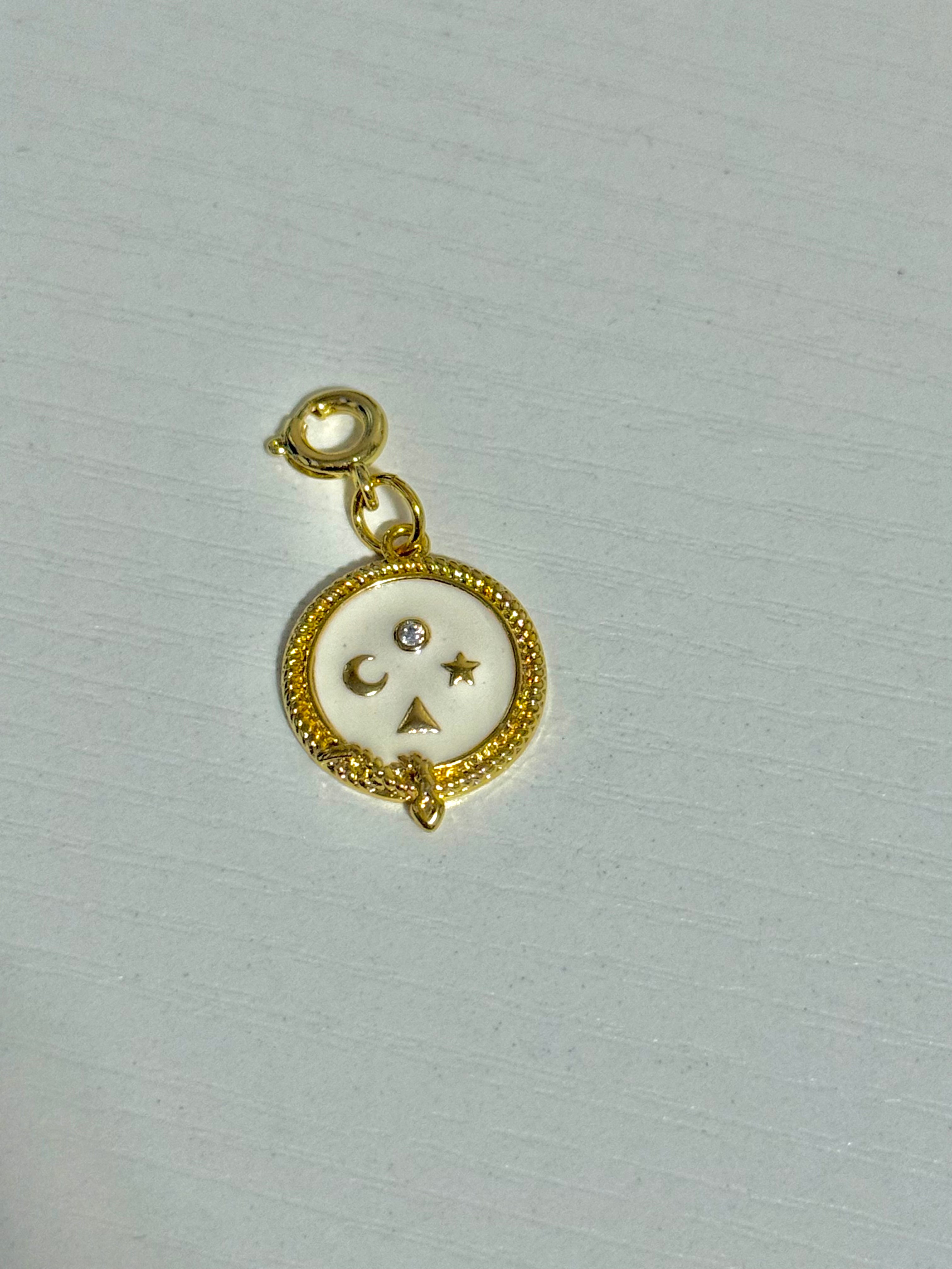 Gold & White Celestial Charm