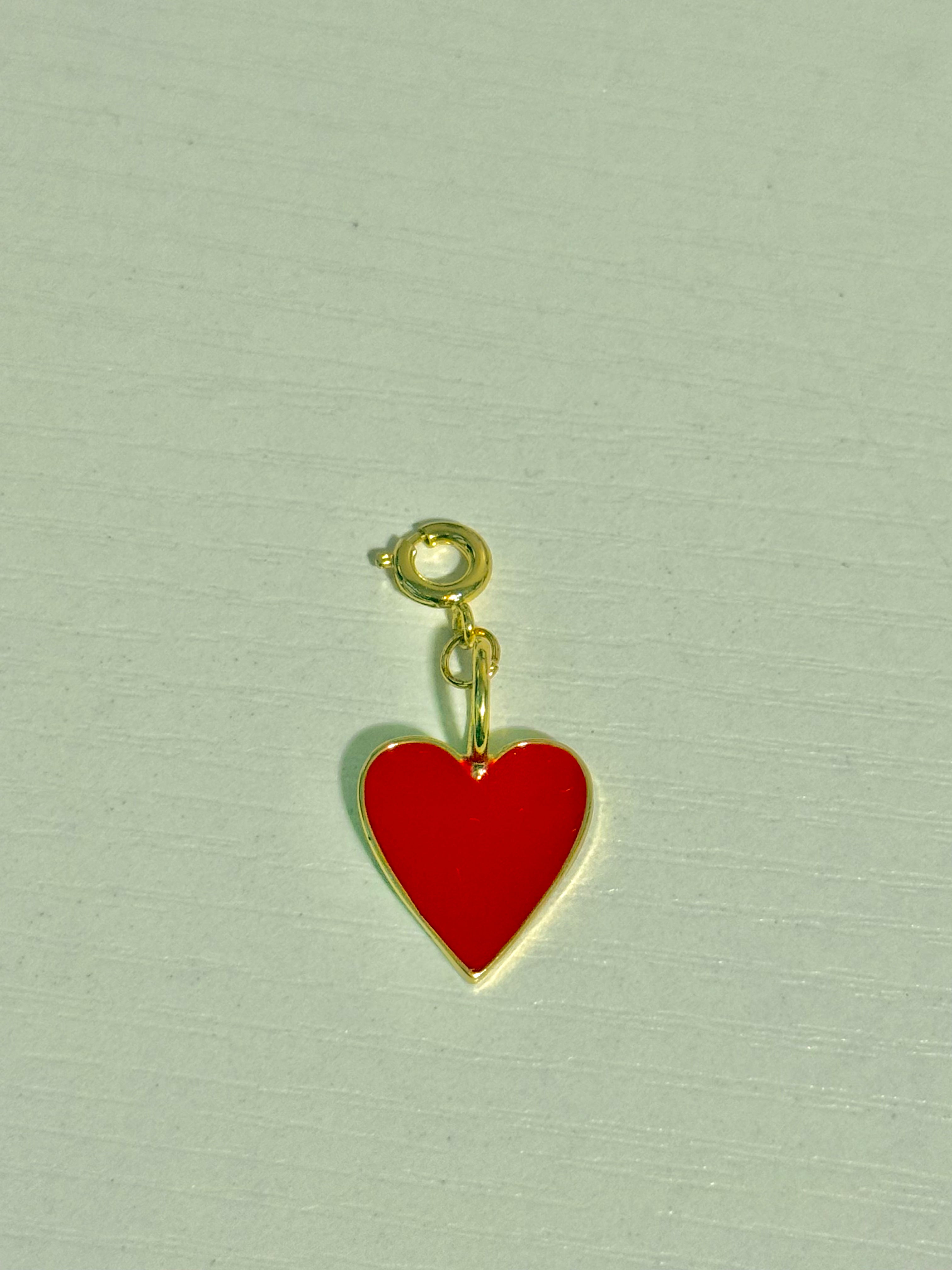 Red & Gold Heart Charm